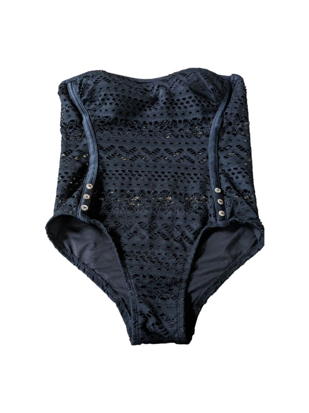 Lookbook Store Black Peek a Boo Mesh Strapless Bathing Size 4
